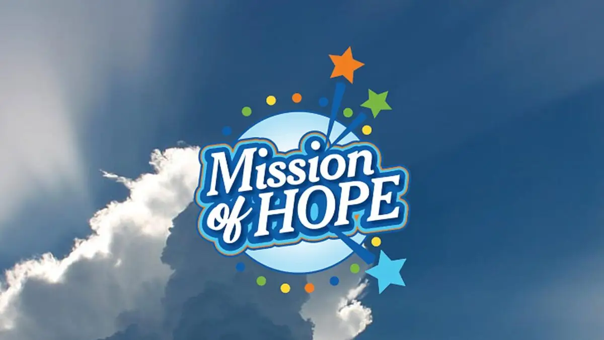 Mission of Hope logo with sky background.